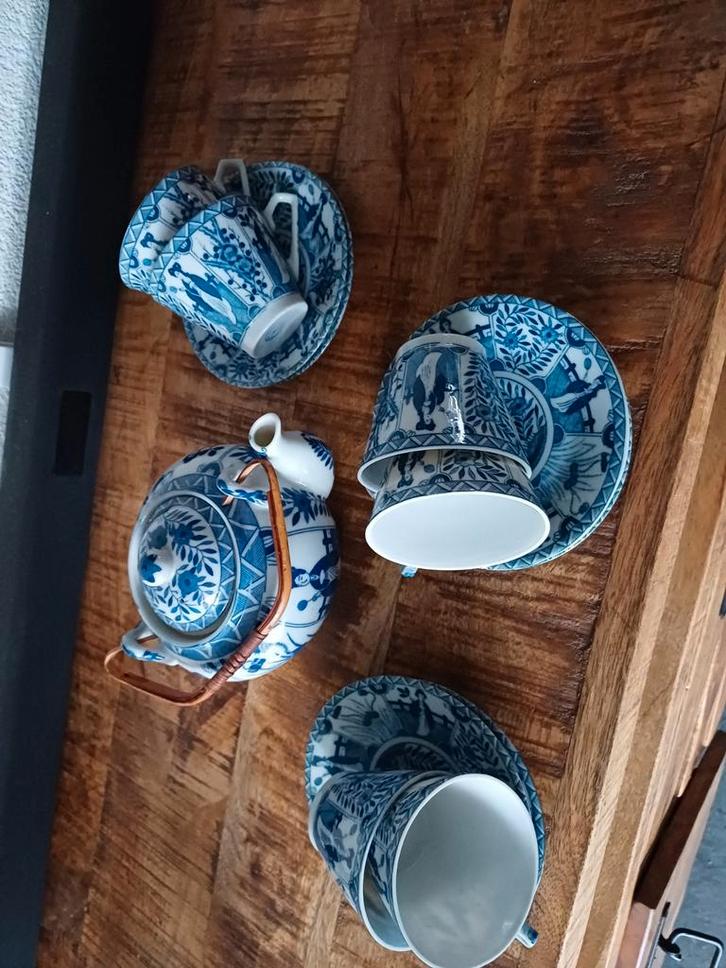 Thee Servies China Blue, Huis en Inrichting, Keuken | Servies, Zo goed als nieuw, Kop(pen) en/of Schotel(s), Overige stijlen, Porselein