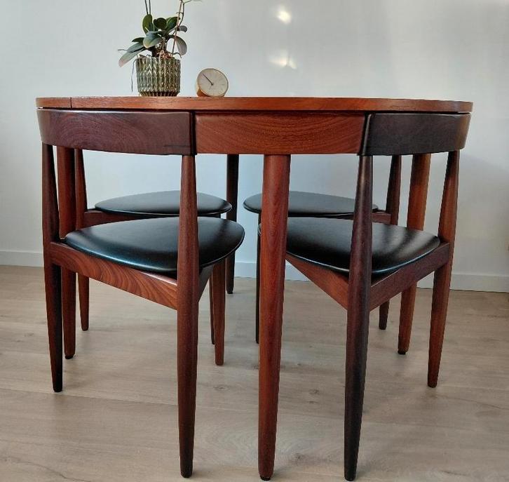 Vintage eetset van Hans Olsen voor Frem Rojle, Huis en Inrichting, Tafels | Eettafels, Gebruikt, 100 tot 150 cm, 100 tot 150 cm