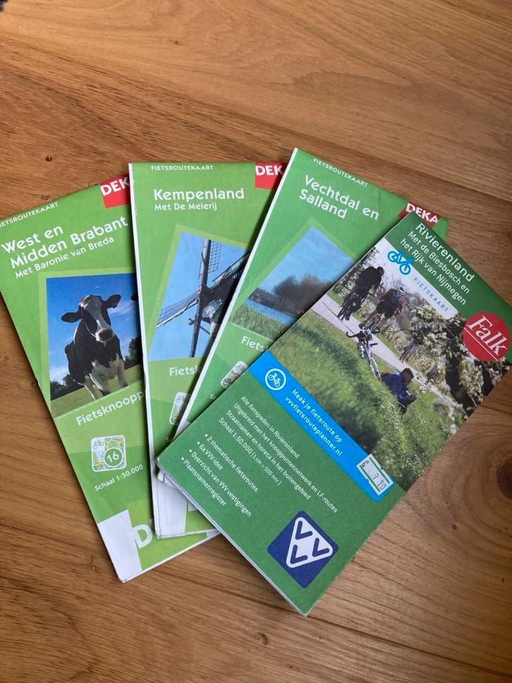 4 Fietsroutekaarten Nederland - Knooppunten, Boeken, Atlassen en Landkaarten, Nieuw, Landkaart, Nederland, 2000 tot heden, Ophalen of Verzenden