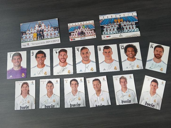 Gesigneerde 2011-2012 set spelerskaarten van Real Madrid, Verzamelen, Sportartikelen en Voetbal, Nieuw, Spelerskaart, Buitenlandse clubs