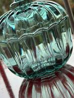 Blauwgroene Bonbonnière - Prachtige Kwaliteit, Schaal, Rond, Ophalen of Verzenden, Glas