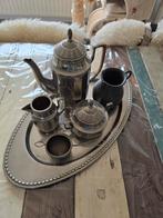 Vintage theeservies op zilveren dienblad, Antiek en Kunst, Ophalen of Verzenden