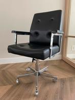 Vintage bureaustoel - chroom met zwart (kunst)leer, Ophalen, Gebruikt, Zwart
