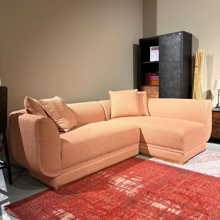 hoekbank japandi old roze Retro Direct leverbaar, Huis en Inrichting, Banken | Complete zithoeken, Nieuw, Stof, Ophalen