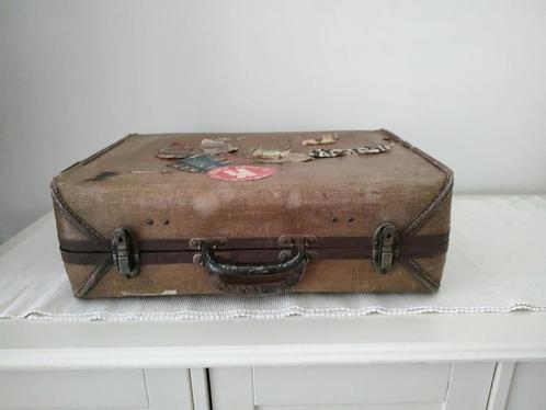 K415 VINTAGE jaren 50 koffer van geperst karton, Sieraden, Tassen en Uiterlijk, Koffers, Gebruikt, Overige materialen, Minder dan 50 cm