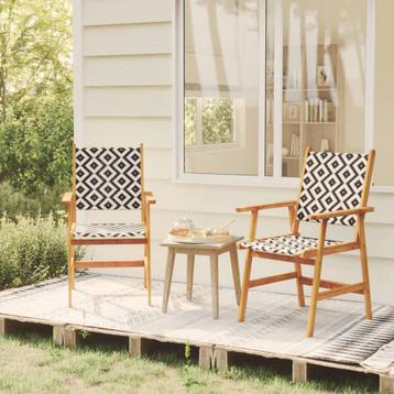 Tuinstoelen 2 st massief acaciahout beschikbaar voor biedingen
