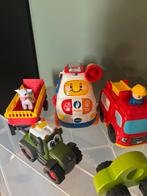 Speelgoed Voertuigen Set: Politie, Brandweer, Trekker, Ophalen, Zo goed als nieuw