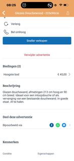 Complete badkamerset incl. maatwerk douchewand + rainshower, Ophalen, Zo goed als nieuw