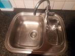 anderhalve RVS spoelbak met kraan, Gebruikt, Minder dan 100 cm, 25 tot 50 cm, 50 tot 100 cm