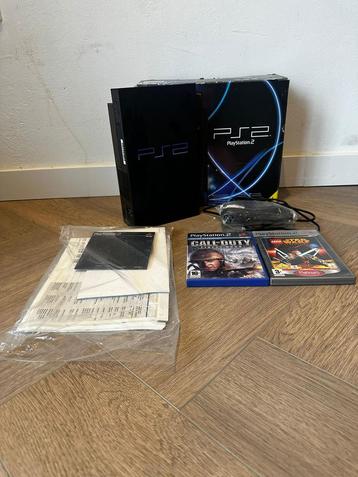 Playstation 2 Black met doos en 2 games beschikbaar voor biedingen