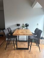 Luxe houten tafel met stoelen, Huis en Inrichting, Ophalen, 100 tot 150 cm, 50 tot 100 cm, Zo goed als nieuw