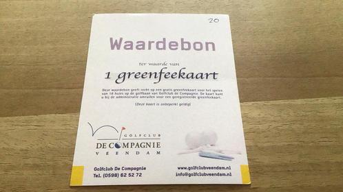 Greenfeekaarten Golfclub De Compagnie Veendam, Sport en Fitness, Golf, Nieuw, Club, Overige merken, Ophalen of Verzenden