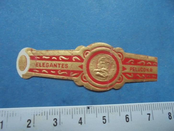 Oude sigarenband Pelucon A Elegantes met silhouet hoofd, Verzamelen, Rookartikelen, Aanstekers en Luciferdoosjes, Zo goed als nieuw