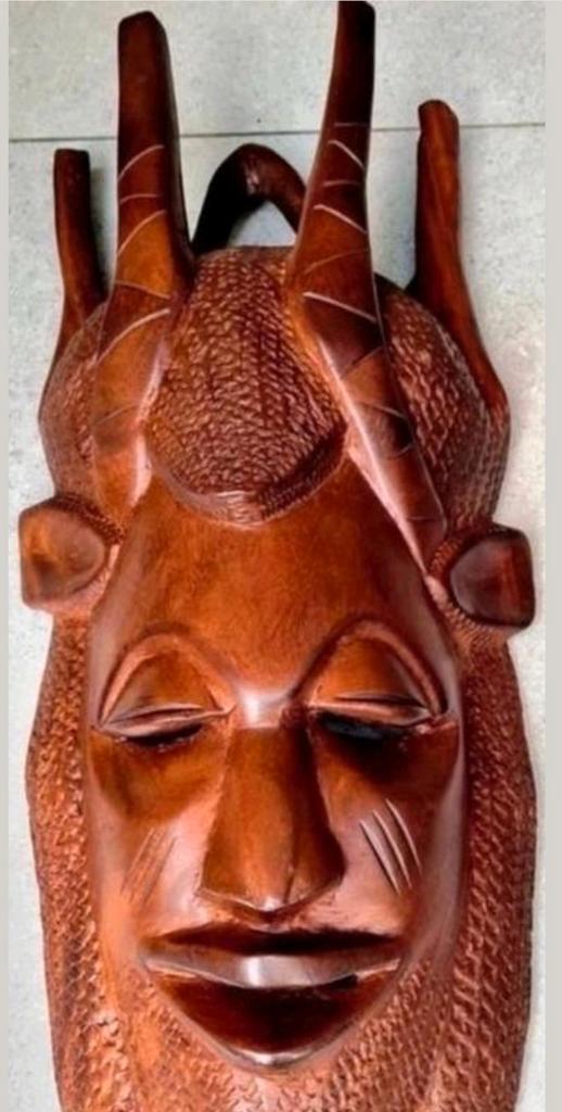 Afrikaans Houten Masker, Antiek en Kunst, Kunst | Niet-Westerse kunst, Ophalen of Verzenden