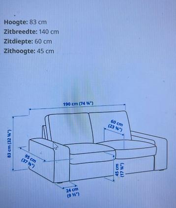 2-zitsbank ikea lichtgrijs als nieuw! - afbeelding 8