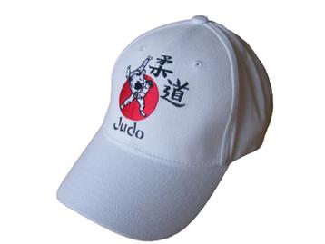judo judoka's cap pet blauw wit sleutelhangers pin / speld beschikbaar voor biedingen