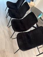 Riverdale Velvet Stoelen - 4 stuks, Ophalen, Gebruikt, Zwart, Vier