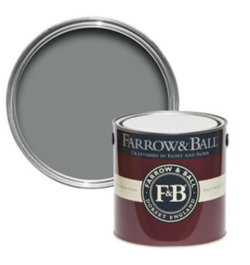 Farrow & Ball kalkmat verf 'Plummett' NR: 272 500ml @DOC61, Nieuw, Ophalen of Verzenden, Verf, Grijs