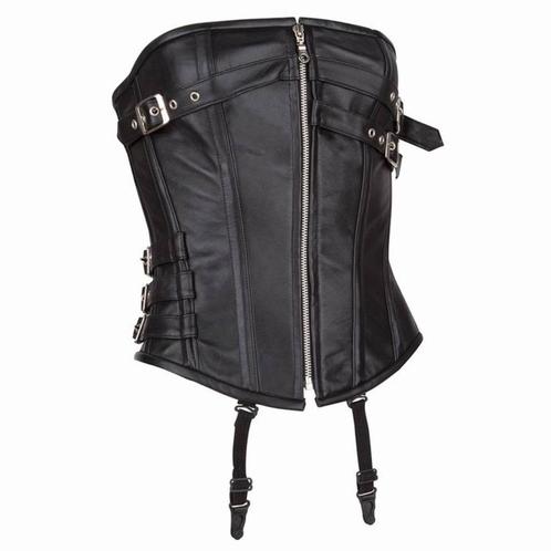 Echt leren corset model 08 in xs t/m 6xl, Kleding | Dames, Ondergoed en Lingerie, Body of Korset, Zwart, Ophalen of Verzenden