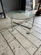 Te koop aangeboden. Glazen salontafel rond 90cm, Huis en Inrichting, Tafels | Salontafels, Ophalen, 50 tot 100 cm, Rond, Zo goed als nieuw