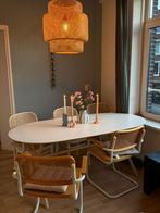 Rotan stoel met buisframe, Ophalen, Gebruikt, Bruin, Metaal