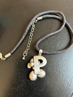 Diddl Ketting met Hanger letter P, Gebruikt, Ophalen of Verzenden, Zilver, Overige materialen
