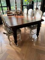 Antieke engelse eettafel coulissentafel, Ophalen