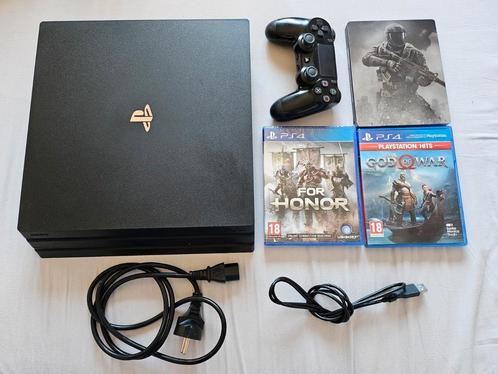 Playstation 4 Pro 1TB + 3 games, Spelcomputers en Games, Spelcomputers | Sony PlayStation 4, Gebruikt, Pro, Met 1 controller, Ophalen