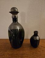 Art deco glazen karaf met kurk/dop., Ophalen of Verzenden