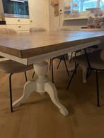 Landelijke eettafel met riviera maison voet, Ophalen, 50 tot 100 cm, 50 tot 100 cm, Vier personen