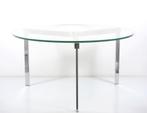 Glazen salontafel, roestvrijstaal vintage Nu 20% Korting, Ophalen, Gebruikt, 50 tot 100 cm, Modernistisch