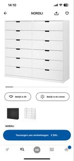 IKEA Kast met 12 Lades - Nordli wit, Ophalen, Kunststof, Gebruikt, 100 tot 150 cm