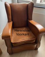 Een of twee leren stoelen te koop (heren- en damesmodel), Huis en Inrichting, Fauteuils, Ophalen, Zo goed als nieuw, 75 tot 100 cm
