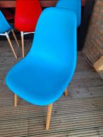 6 blauwe kuipstoelen, in zeer goede staat, Huis en Inrichting, Stoelen, Blauw, Zo goed als nieuw, Ophalen