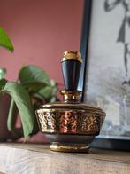 Vintage parfum flesje bruin goud retro antiek, Antiek en Kunst, Antiek | Glas en Kristal, Ophalen of Verzenden
