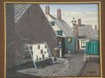 Schilderij P. de Jong. Weststraat Scheveningen. Ong. 1914., Minder dan 50 cm, Ophalen of Verzenden, Zo goed als nieuw, Schilderij
