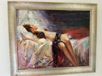Olieverfschilderij van P. Winkel – Sensueel en expressief, Ophalen
