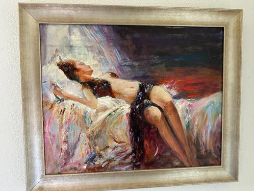 Olieverfschilderij van P. Winkel – Sensueel en expressief, Antiek en Kunst, Kunst | Schilderijen | Klassiek, Ophalen
