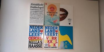 7 boeken, waaronder 6x Nederland Leest boeken en Weer open! beschikbaar voor biedingen