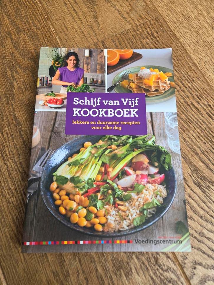 Schijf van Vijf Kookboek - Lekker en Duurzaam!, Boeken, Kookboeken, Zo goed als nieuw, Voorgerechten en Soepen, Hoofdgerechten