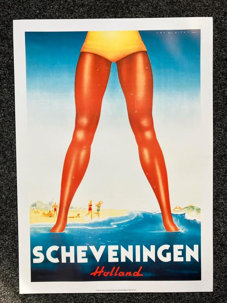 Poster Scheveningen affiche Den Haag lavies vintage retro, Verzamelen, Posters, Zo goed als nieuw, Overige onderwerpen, A1 t/m A3