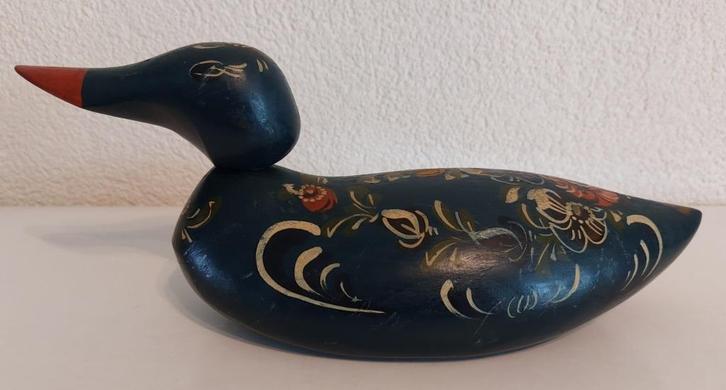Authentieke Hindeloopen Houten Eend, Antiek en Kunst, Curiosa en Brocante, Ophalen of Verzenden