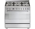 SMEG 6 pits gasfornuis met oven 90 x 60 in uitstekende staat, Witgoed en Apparatuur, Fornuizen, Ophalen, Gebruikt, Hete lucht