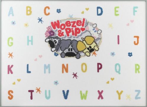 Borduurpakket Woezel en Pip ABC 271046, Hobby en Vrije tijd, Borduren en Borduurmachines, Nieuw, Borduurpakket, Handborduren, Ophalen of Verzenden