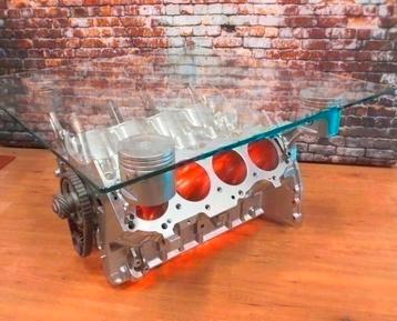 Mercedes Porsche BMW Jaguar Motorbloktafel V8 V12 tafel beschikbaar voor biedingen