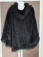 Zwarte vintage bont poncho MILESTONE one size, Kleding | Dames, MILESTONE, Verzenden, Zo goed als nieuw