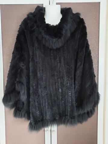 Zwarte vintage bont poncho MILESTONE one size beschikbaar voor biedingen