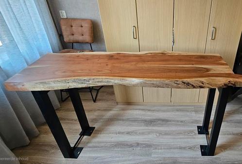acaciahouten bartafel 150cm, Huis en Inrichting, Tafels | Statafels, Zo goed als nieuw, Ophalen