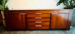 Massief notenhouten dressoir van Goossens, Ophalen, Zo goed als nieuw, 200 cm of meer, Overige houtsoorten