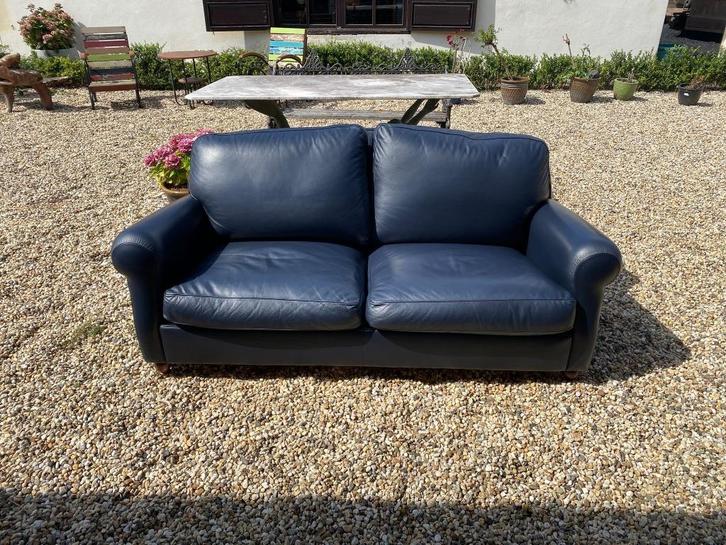 Poltrona Frau vintage leren bank 2-zits, Huis en Inrichting, Banken | Bankstellen, Gebruikt, Rechte bank, Tweepersoons, 150 tot 200 cm